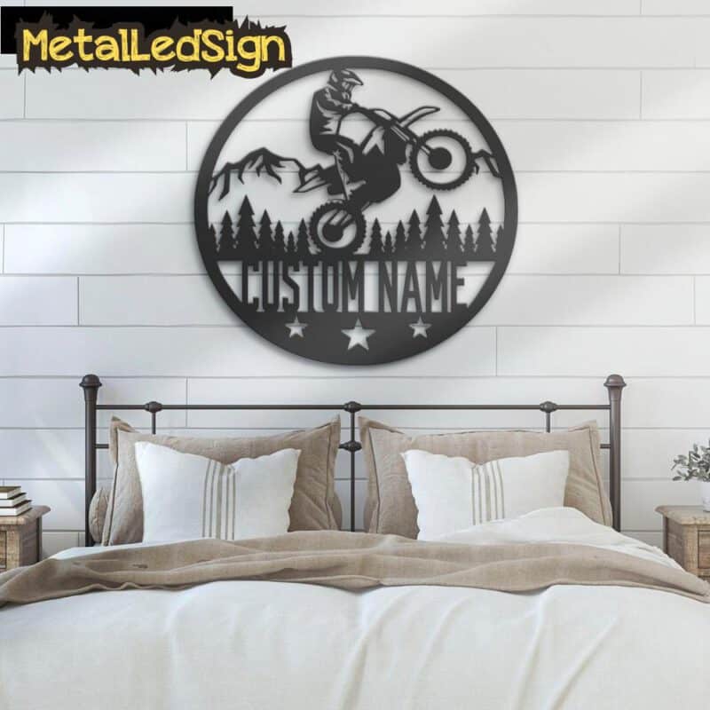 Custom-Motocross-Biker-Metal-Wall-Art-Led-Light-7