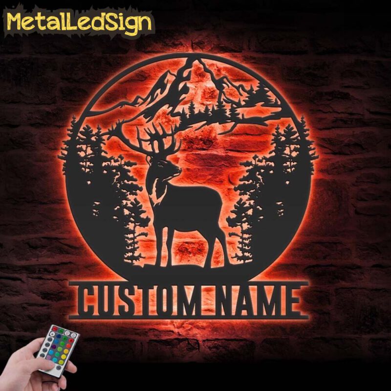 Custom-Mountain-Forest-Deer-Hunting-Metal-Wall-Art-LED-Light-5.jpg