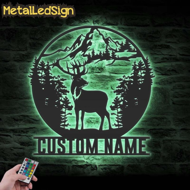 Custom-Mountain-Forest-Deer-Hunting-Metal-Wall-Art-LED-Light-7.jpg