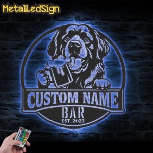 Custom-Newfoundland-Dog-Thirsty-Beer-Pub-Metal-Wall-Art-LED-Light-3.jpg