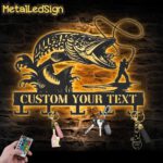 Custom-Northern-Pike-Fishing-Key-Holder-Metal-Wall-Art-LED-Light-Images