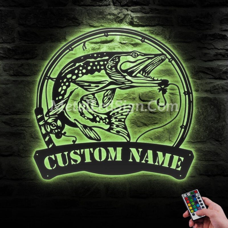 Custom-Northern-Pike-Fishing-Metal-Wall-Art-Led-Light-2