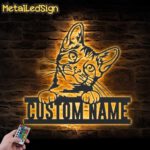 Custom-Peeking-Bengal-Cat-Metal-Wall-Art-LED-Light-Images