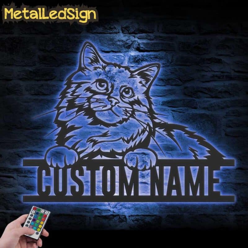 Custom-Peeking-Birman-Cat-Metal-Wall-Art-LED-Light-3