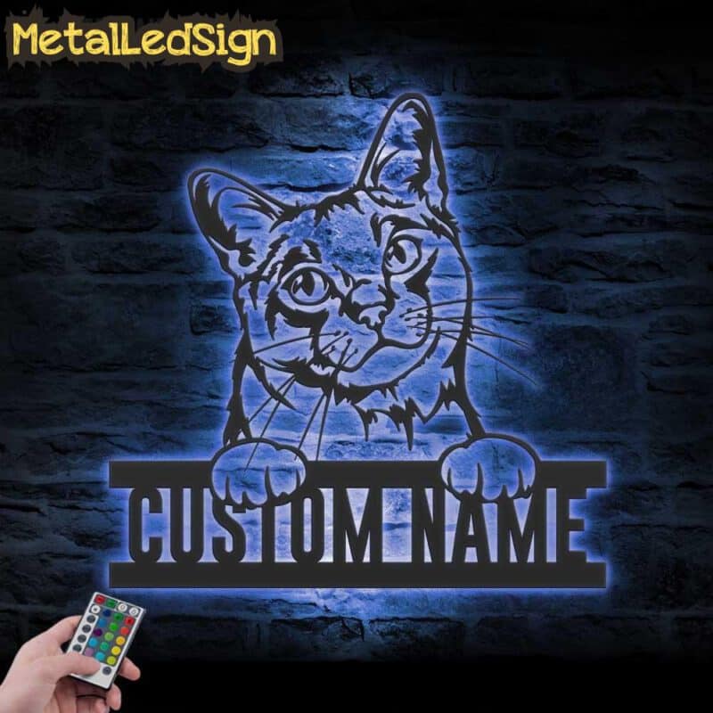 Custom-Peeking-Burmilla-Cat-Metal-Wall-Art-LED-Light-3