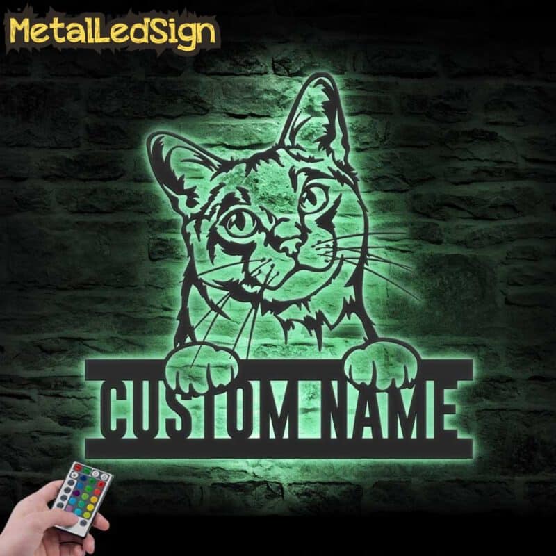 Custom-Peeking-Burmilla-Cat-Metal-Wall-Art-LED-Light-5