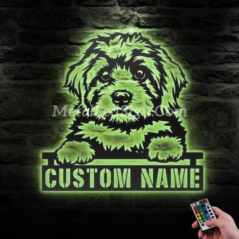 Custom-Peeking-Cavapoo-Metal-Wall-Art-Led-Light-6