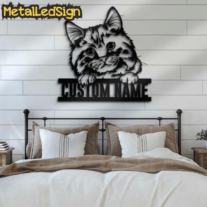 Custom-Peeking-Cymric-Cat-Metal-Wall-Art-LED-Light-7