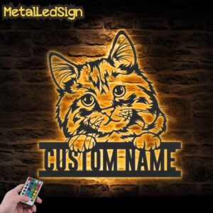 Custom-Peeking-Cymric-Cat-Metal-Wall-Art-LED-Light-Images