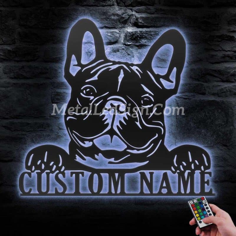 Custom-Peeking-French-Bulldog-Metal-Wall-Art-Led-Light-3