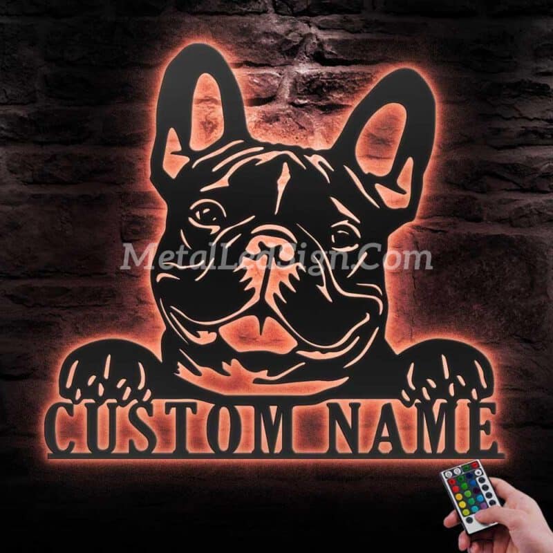 Custom-Peeking-French-Bulldog-Metal-Wall-Art-Led-Light-5