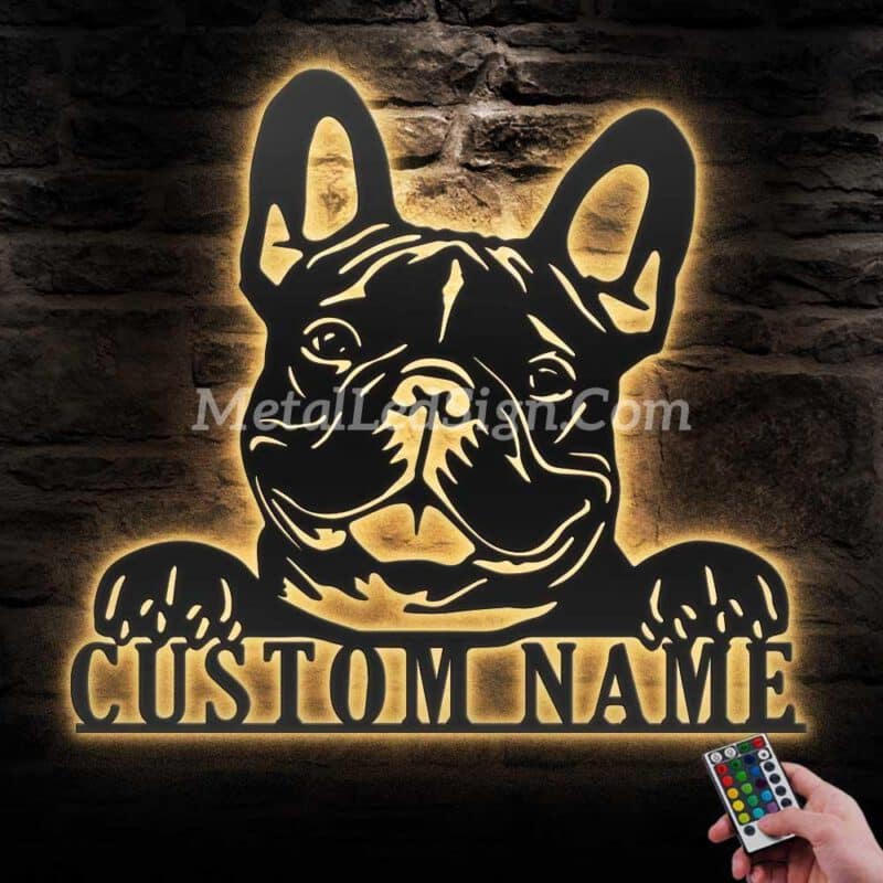 Custom-Peeking-French-Bulldog-Metal-Wall-Art-Led-Light-Images