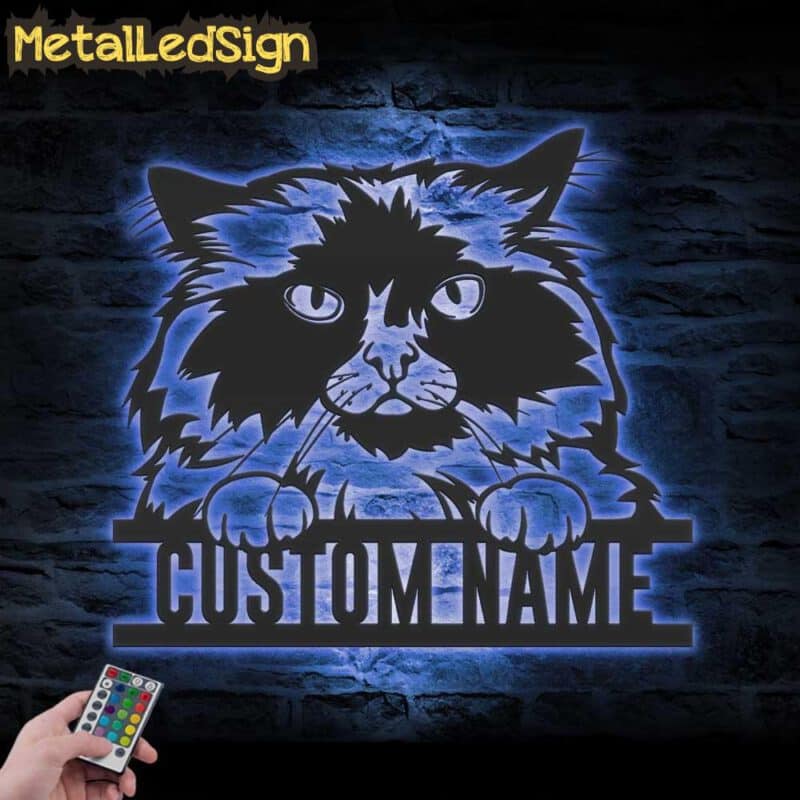 Custom-Peeking-Himalayan-Cat-Metal-Wall-Art-LED-Light-3