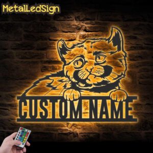 Custom-Peeking-Kinkalow-Cat-Metal-Wall-Art-LED-Light-Images