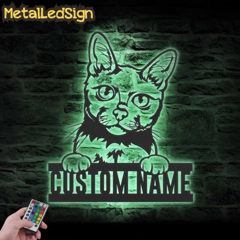 Custom-Peeking-Korat-Cat-Metal-Wall-Art-LED-Light-7