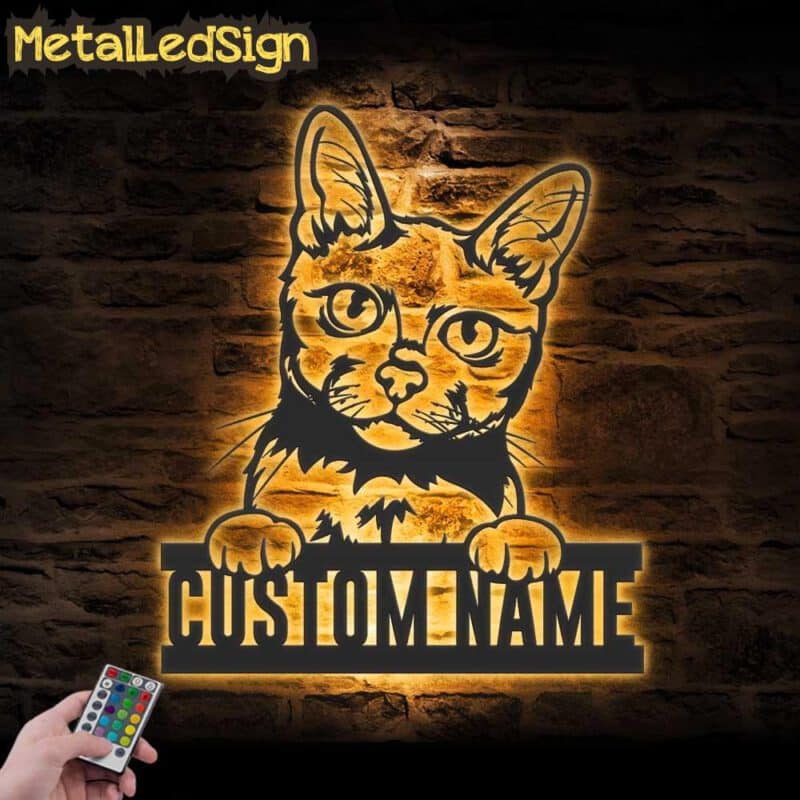 Custom-Peeking-Korat-Cat-Metal-Wall-Art-LED-Light-Images