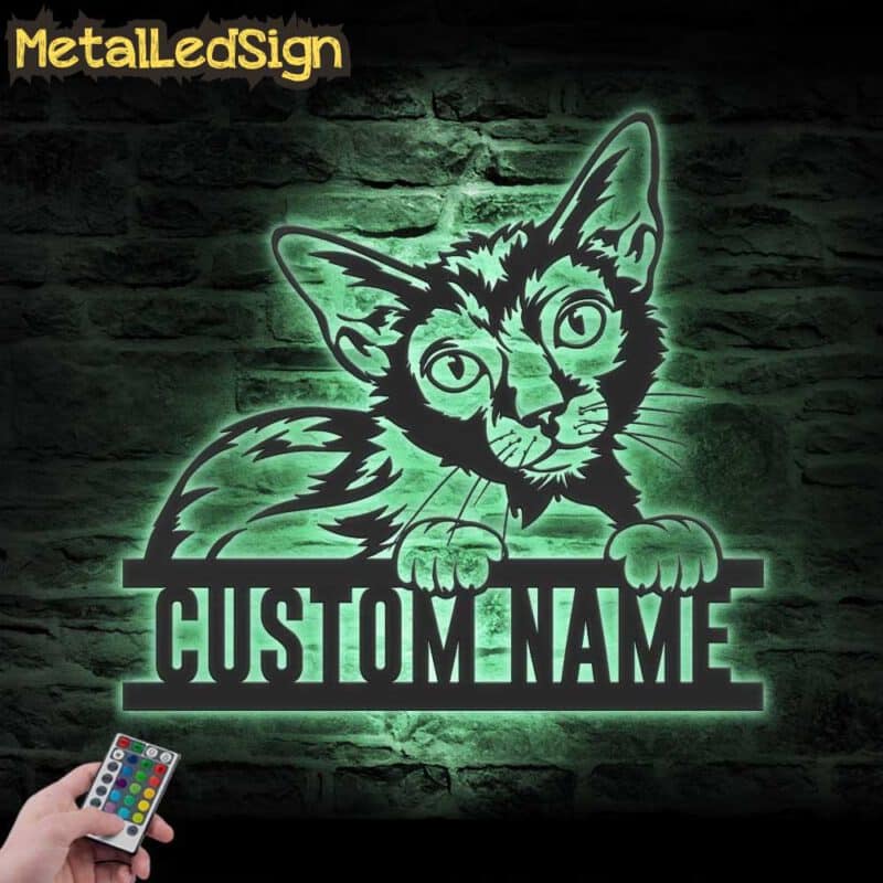 Custom-Peeking-Lykoi-Cat-Metal-Wall-Art-LED-Light-7