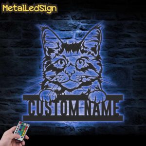 Custom-Peeking-Maine-Coon-Cat-Metal-Wall-Art-LED-Light-3