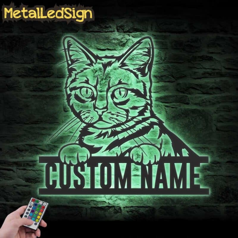 Custom-Peeking-Manx-Cat-Metal-Wall-Art-LED-Light-7