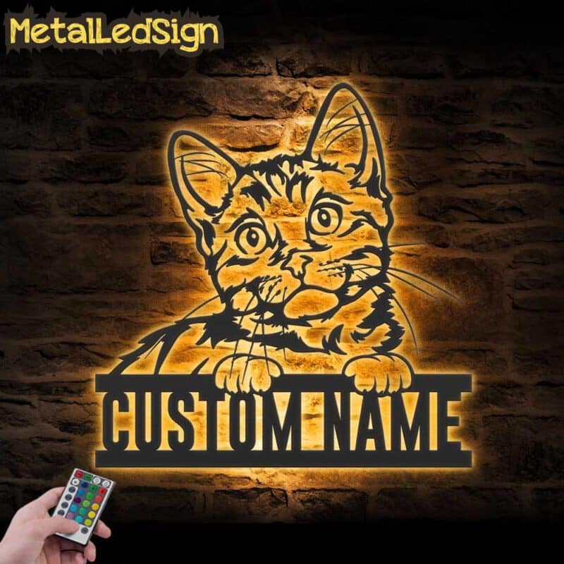 Custom-Peeking-Munchkin-Cat-Metal-Wall-Art-LED-Light-Images