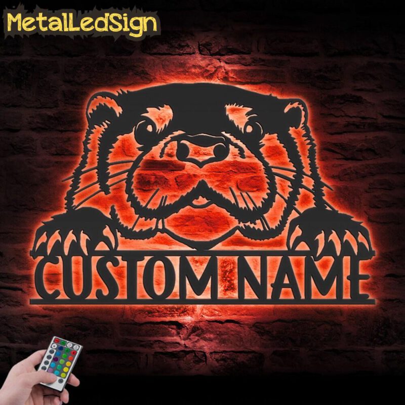 Custom-Peeking-Otter-Metal-Wall-Art-LED-Light-5.jpg