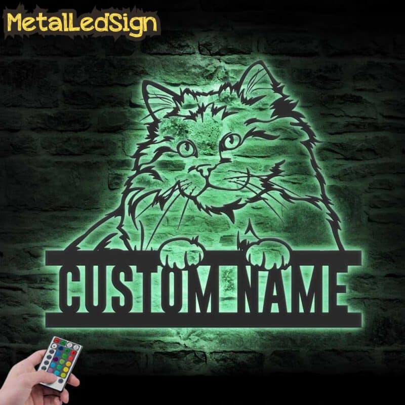 Custom-Peeking-Rag-Doll-Cat-Metal-Wall-Art-LED-Light-7