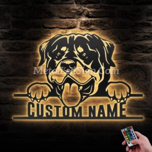 Custom-Peeking-Rottweiler-Metal-Wall-Art-Led-Light-Images