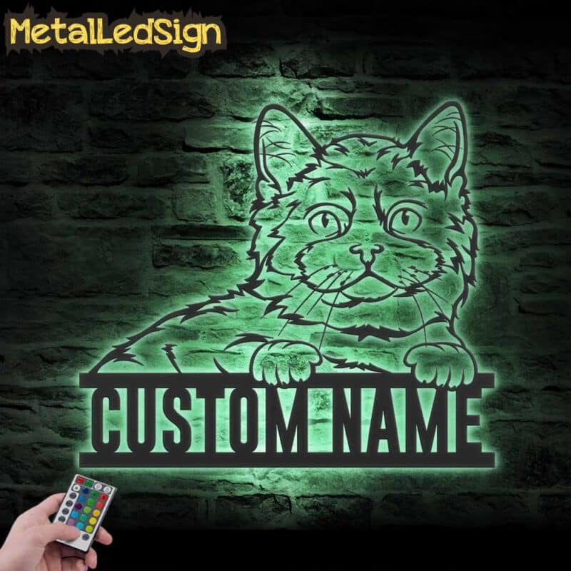 Custom-Peeking-Selkirk-Rex-Cat-Metal-Wall-Art-LED-Light-7