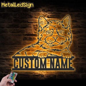 Custom-Peeking-Selkirk-Rex-Cat-Metal-Wall-Art-LED-Light-Images