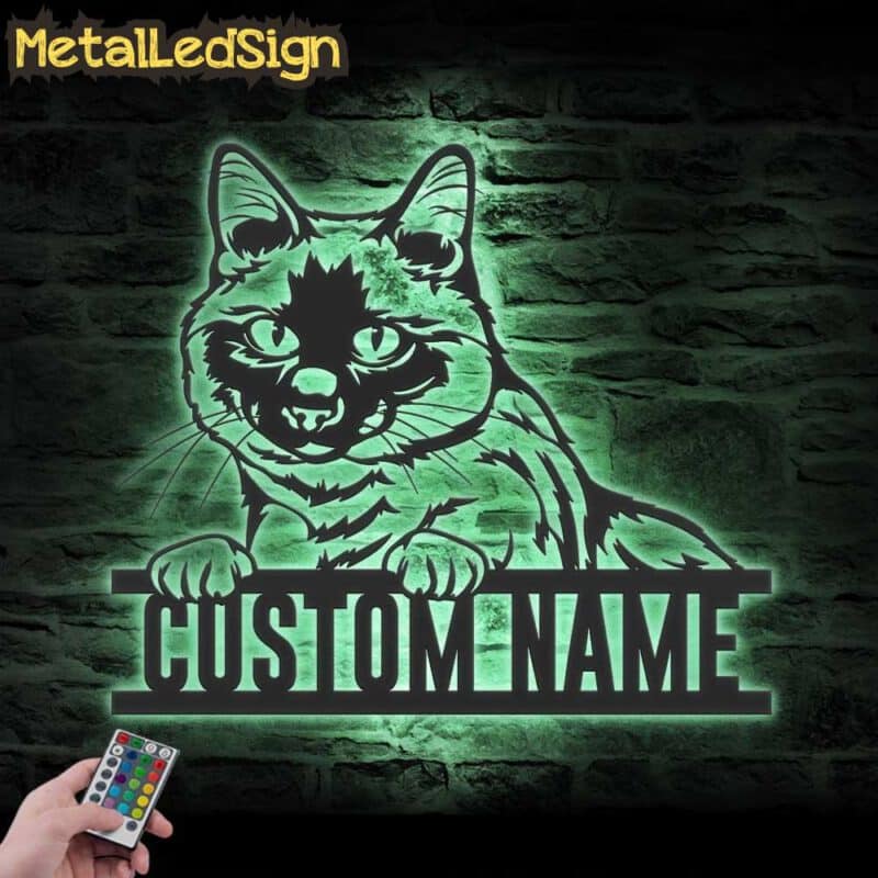 Custom-Peeking-Siamese-Cat-Metal-Wall-Art-LED-Light-7