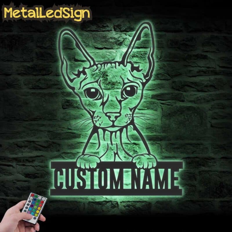 Custom-Peeking-Sphynx-Cat-Metal-Wall-Art-LED-Light-7