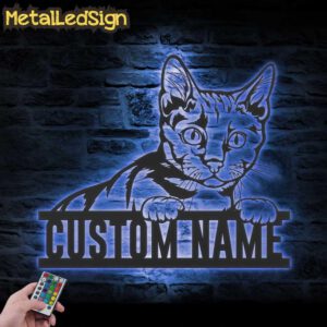 Custom-Peeking-Tonkinese-Cat-Metal-Wall-Art-LED-Light-3