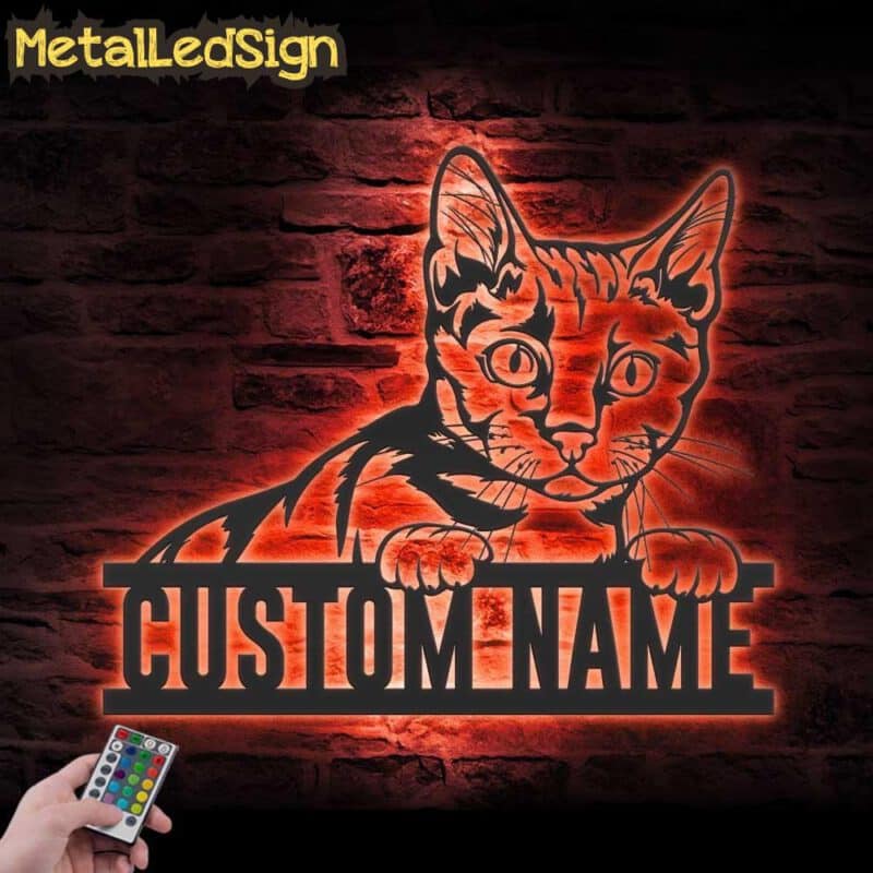 Custom-Peeking-Tonkinese-Cat-Metal-Wall-Art-LED-Light-7