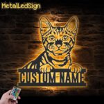 Custom-Peeking-Toyger-Cat-Metal-Wall-Art-LED-Light-Images