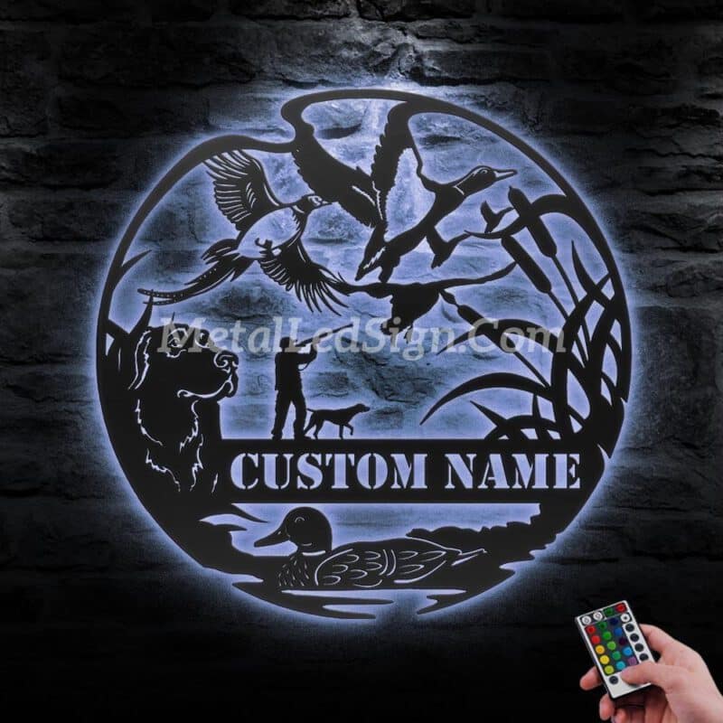 Custom-Pheasant-Duck-Geese-Labrador-Dog-Hunting-Metal-Led-Light-3