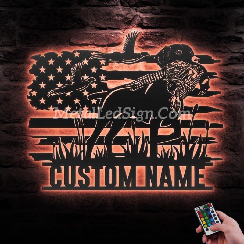 Custom-Pheasant-Vizsla-Dog-Hunting-Metal-Wall-Art-Led-Light-5-1