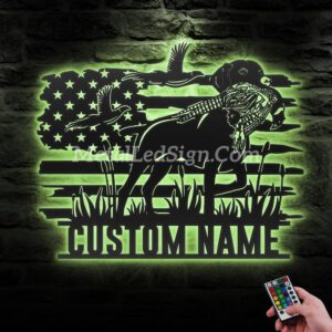 Custom-Pheasant-Vizsla-Dog-Hunting-Metal-Wall-Art-Led-Light-6