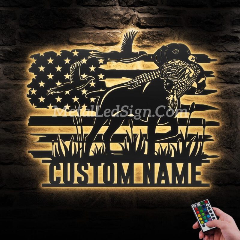 Custom-Pheasant-Vizsla-Dog-Hunting-Metal-Wall-Art-Led-Light-Images-1