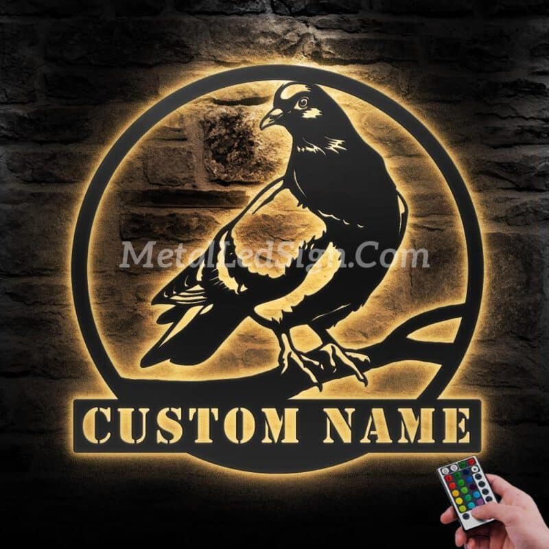 Custom-Pigeon-Peace-Bird-Metal-Wall-Art-Led-Light-Images-1