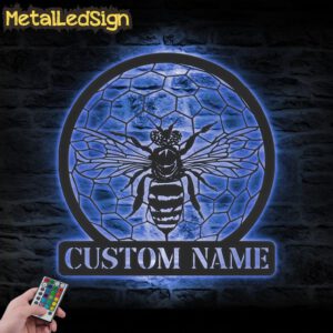 Custom-Queen-Bee-Metal-Wall-Art-LED-Light-3.jpg