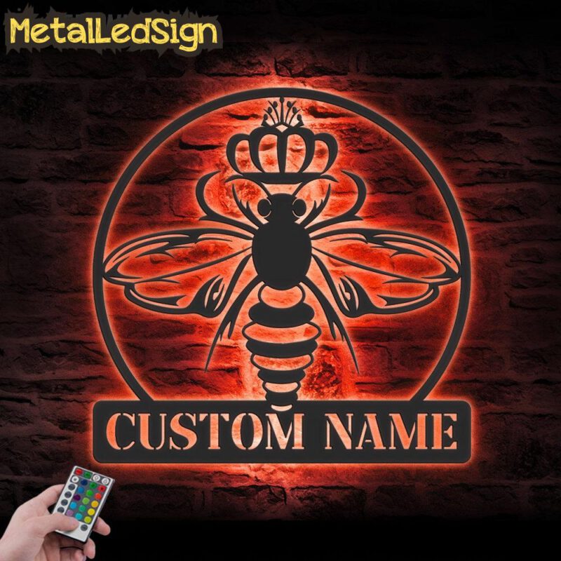 Custom-Queen-Bee-Metal-Wall-Art-LED-Light-5-1.jpg