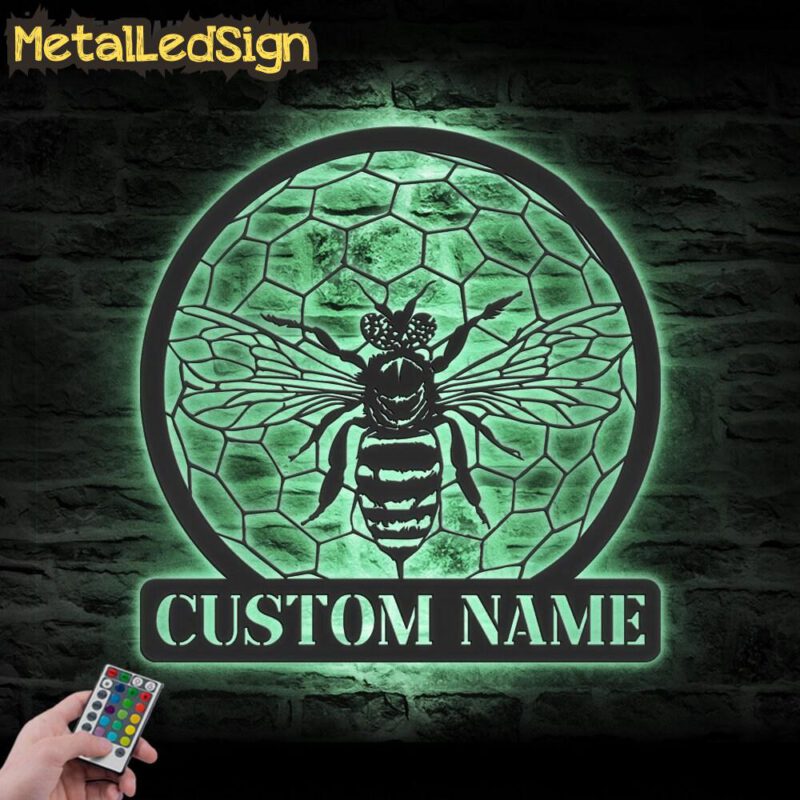 Custom-Queen-Bee-Metal-Wall-Art-LED-Light-7.jpg