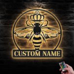 Custom-Queen-Bee-Metal-Wall-Art-Led-Light-Images-2