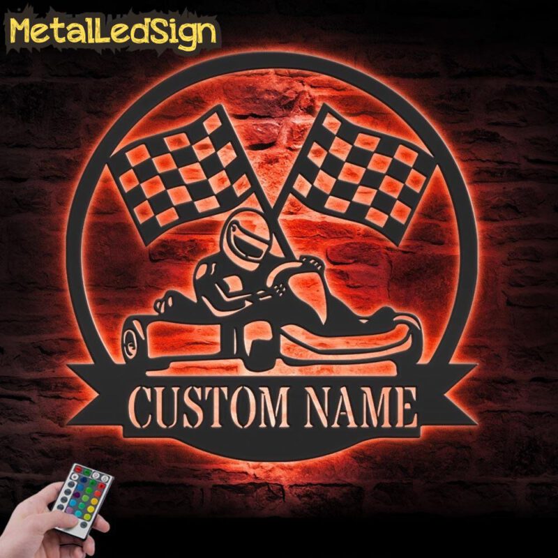 Custom-Racing-Flag-Go-Kart-Racing-Metal-Wall-Art-LED-Lights-5.jpg