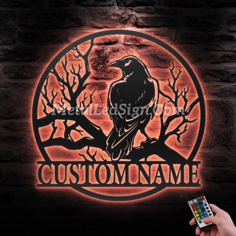 Custom-Raven-Metal-Wall-Art-With-Led-Light-5-3