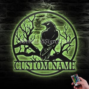 Custom-Raven-Metal-Wall-Art-With-Led-Light-6