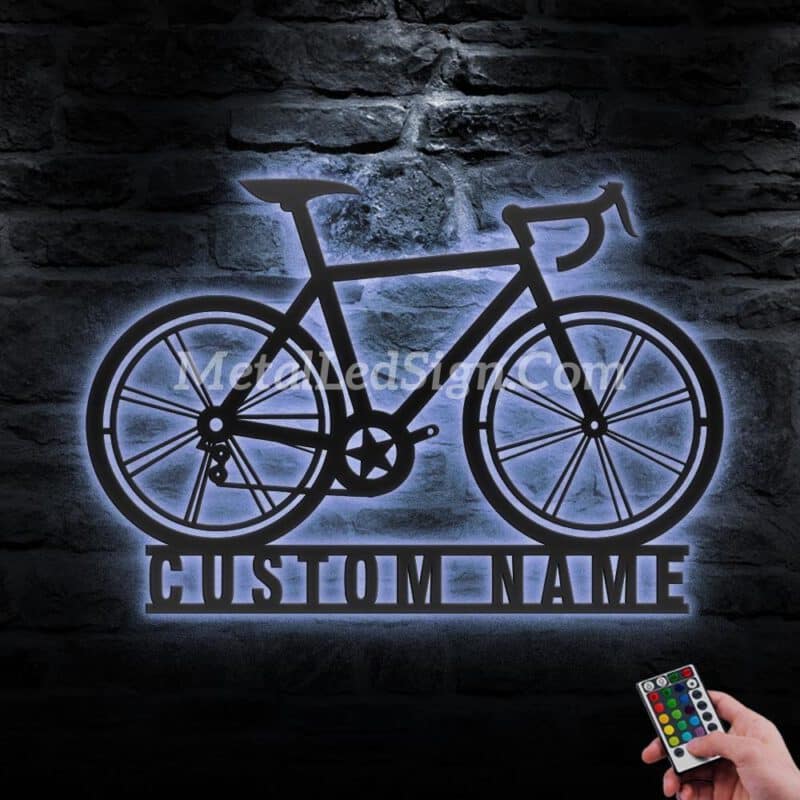 Custom-Road-Bike-Racing-Metal-Wall-Art-Led-Light-3-1