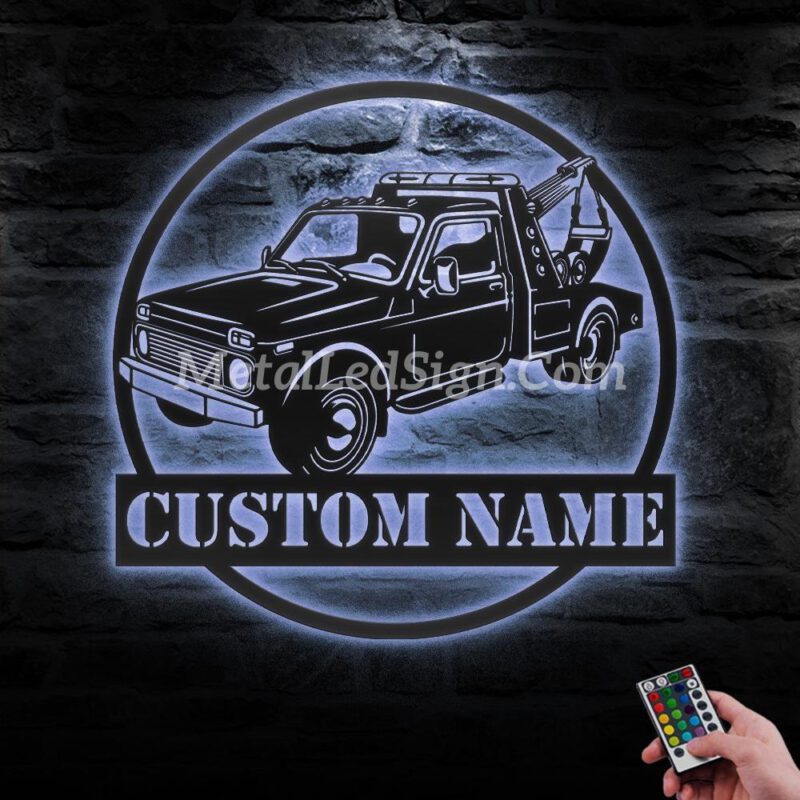 Custom-Rotator-Tow-Truck-Driver-Metal-Wall-Art-Led-Light-3-2