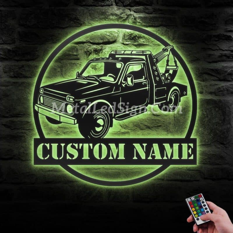 Custom-Rotator-Tow-Truck-Driver-Metal-Wall-Art-Led-Light-6