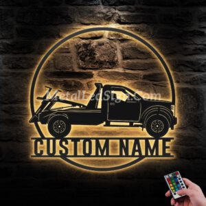 Custom-Rotator-Tow-Truck-Driver-Metal-Wall-Art-Led-Light-Images-3